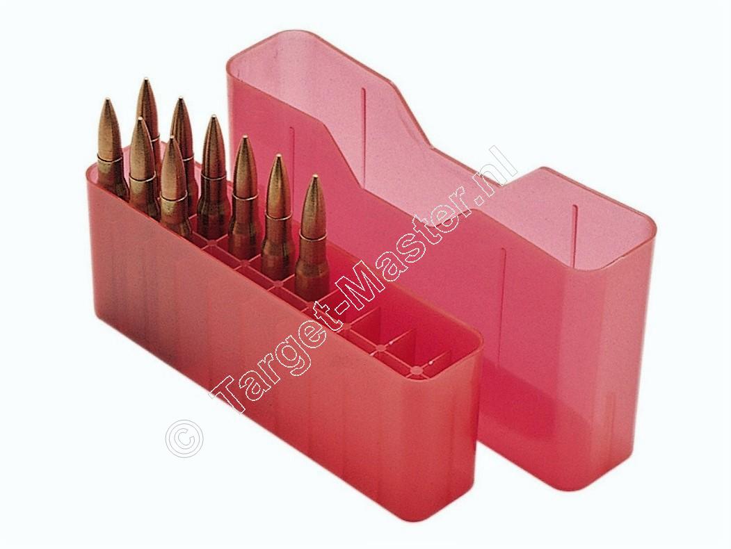 MTM J20M Slip-Top Ammo Box CLEAR RED content 20